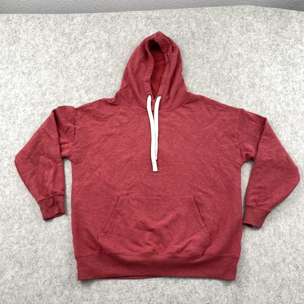 Buffalo David Bitton Hoodie Mens Medium Red Pullover Fleece Kangaroo Pocket